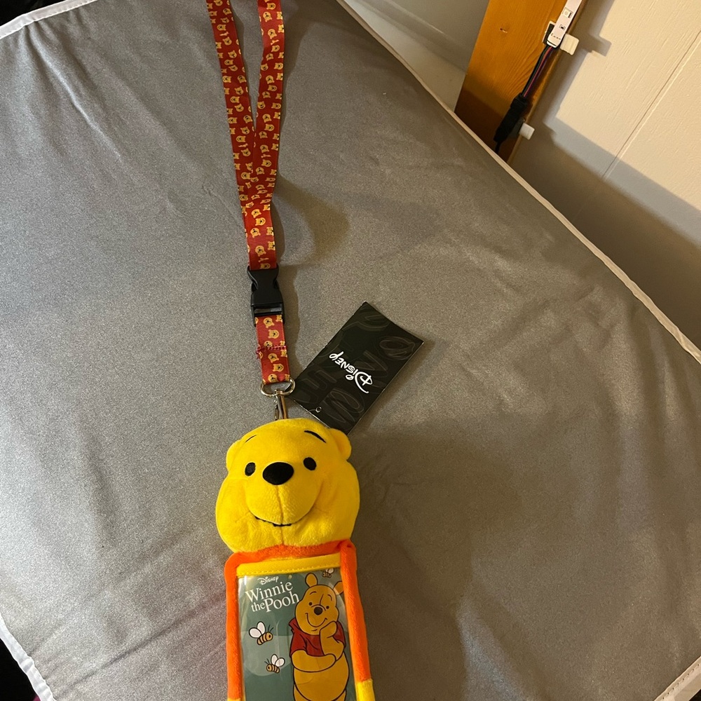 Disney Winnie the Pooh Yellow Lanyard and Pouch